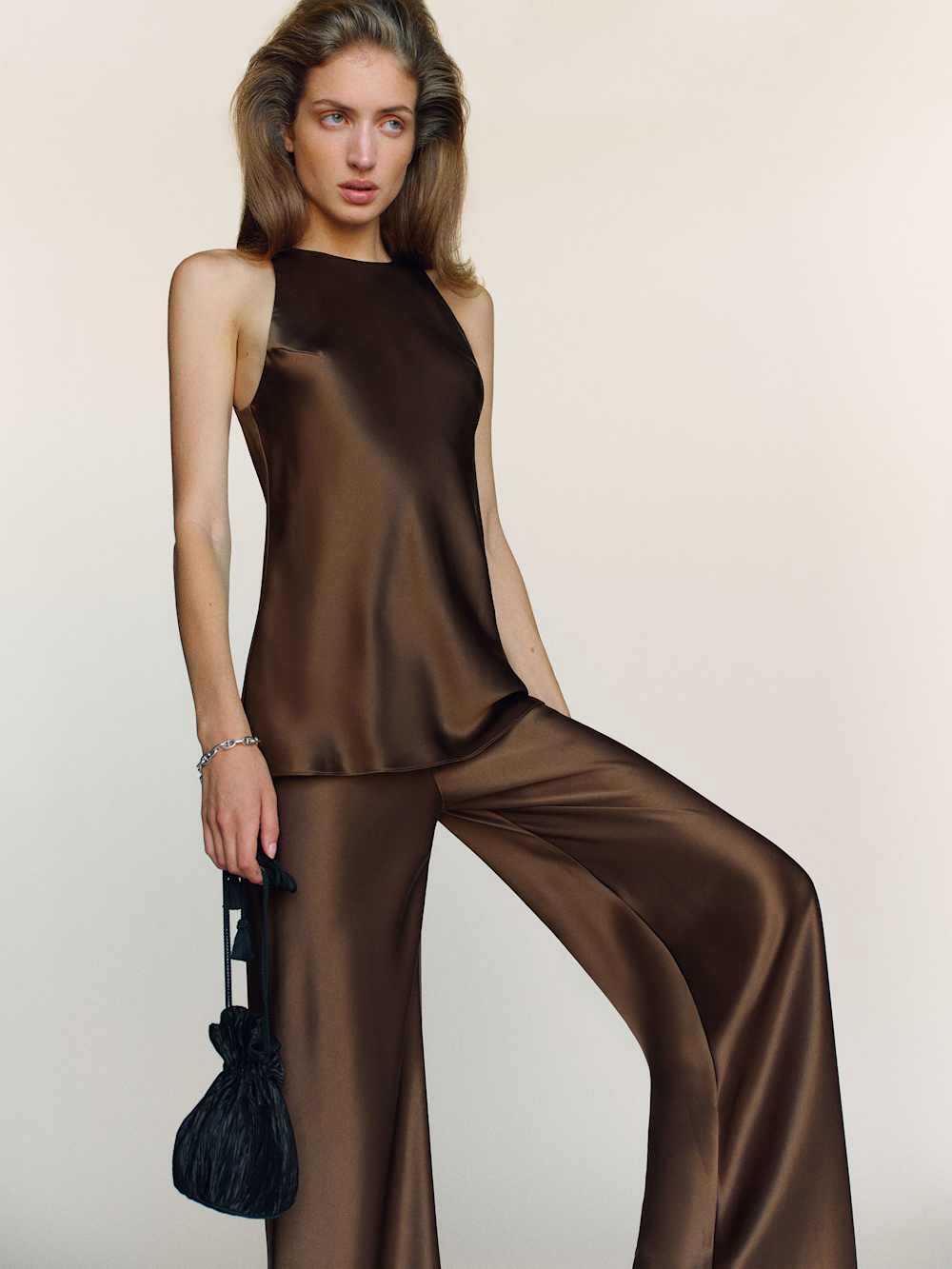 NWT reformation Gale pants in pinecone / size XS - Picture 3 of 6